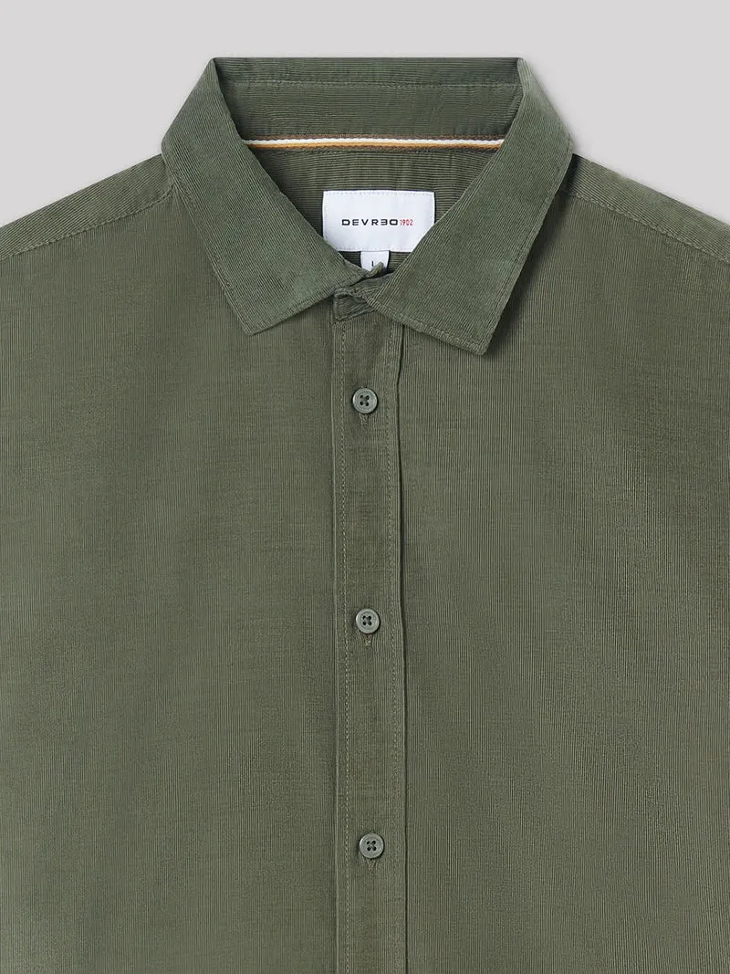 Chemise slim en velours unie