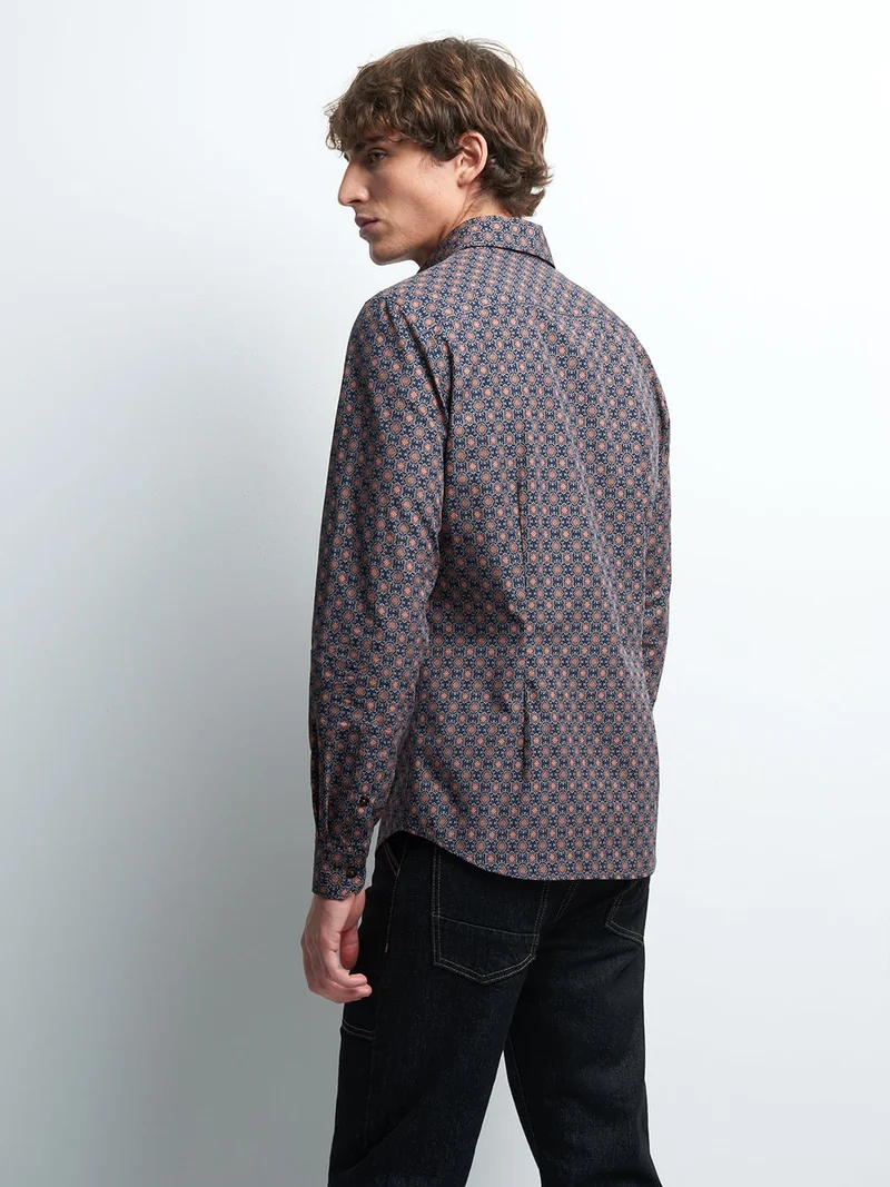 Chemise slim géométrique