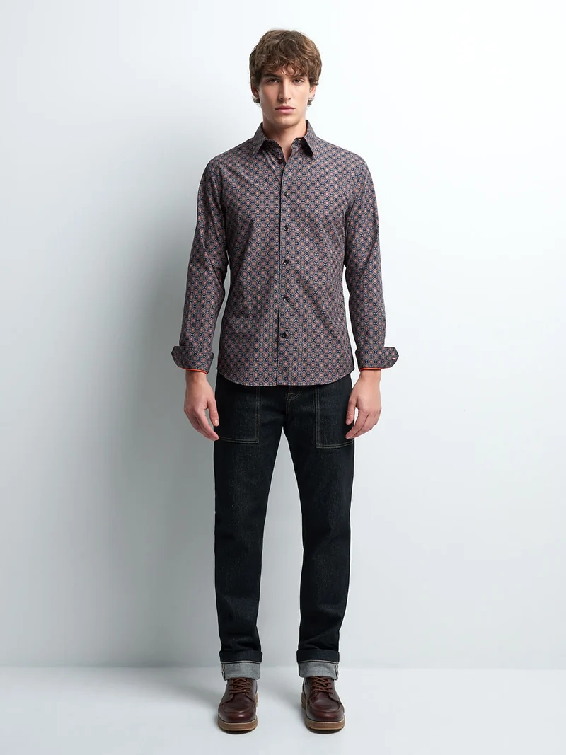 Chemise slim géométrique