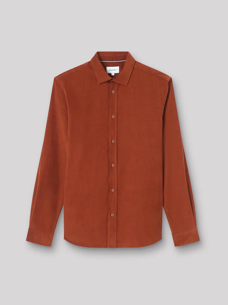 Chemise slim en velours unie