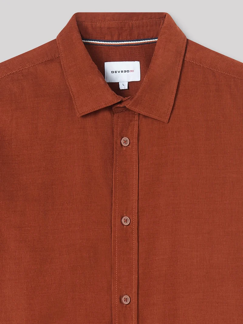 Chemise slim en velours unie