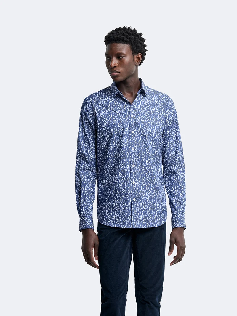 Chemise extra-slim stretch géométrique