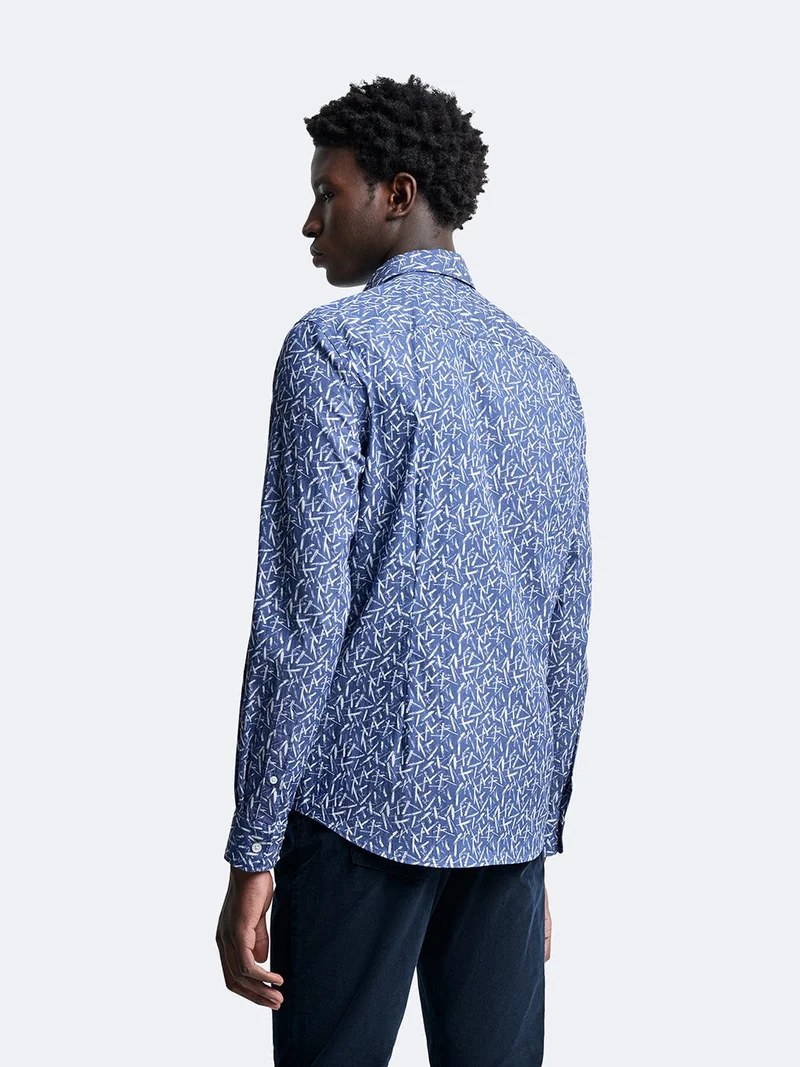 Chemise extra-slim stretch géométrique