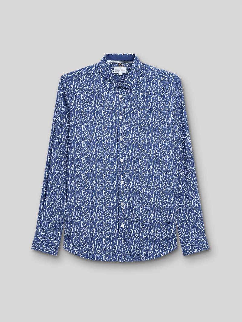 Chemise extra-slim stretch géométrique