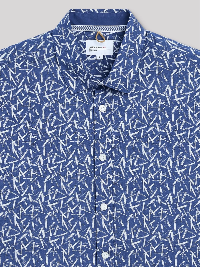 Chemise extra-slim stretch géométrique