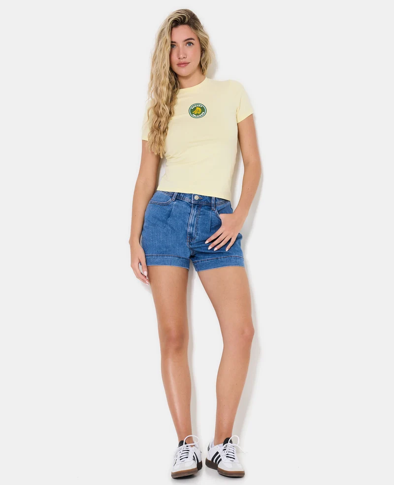 T-shirt ajusté avec print bananes devant