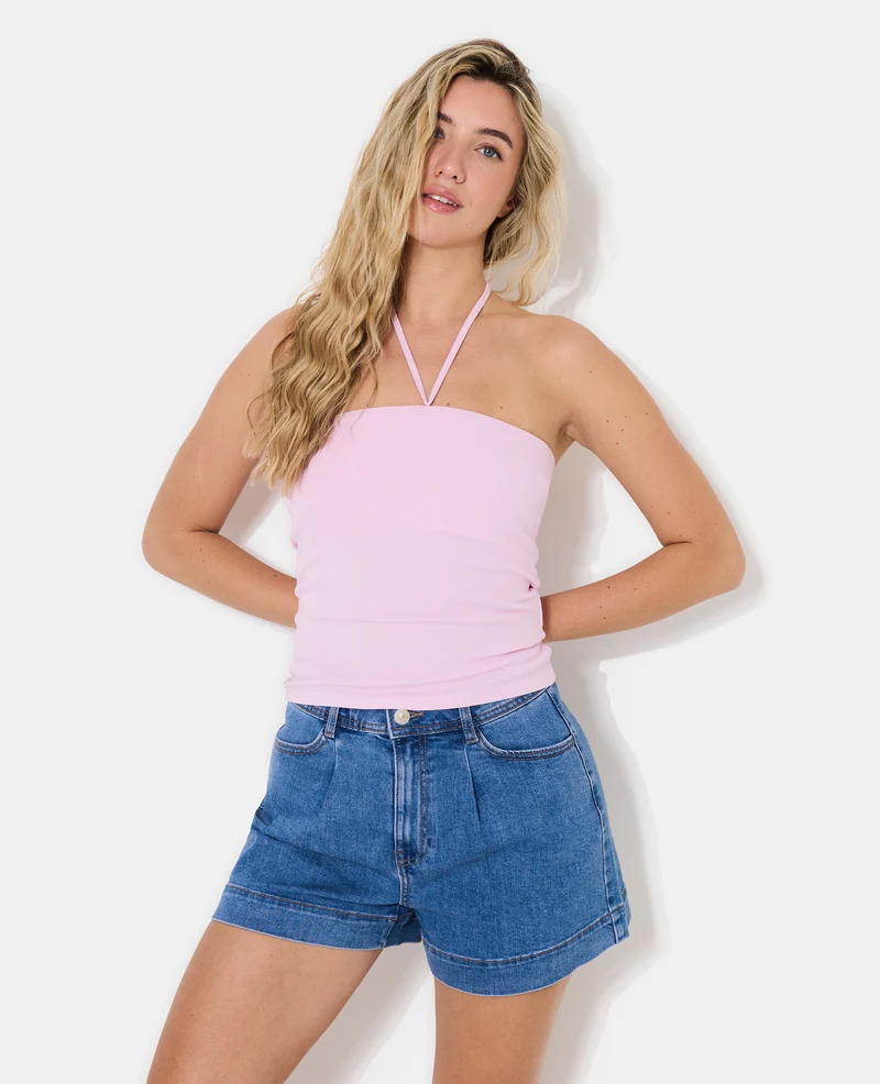 Top bandeau avec bretelles à nouer