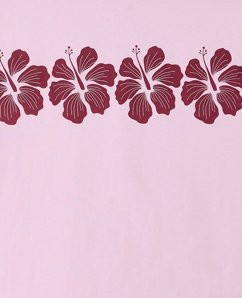 T-shirt oversize avec print fleurs hawaï devant et dos