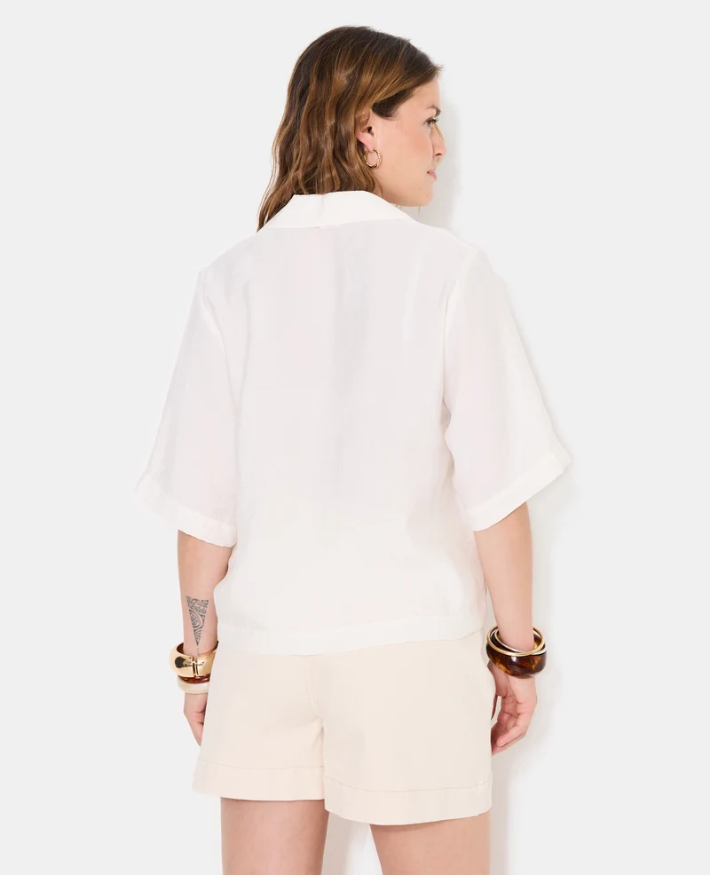 Chemise manches courtes col tailleur