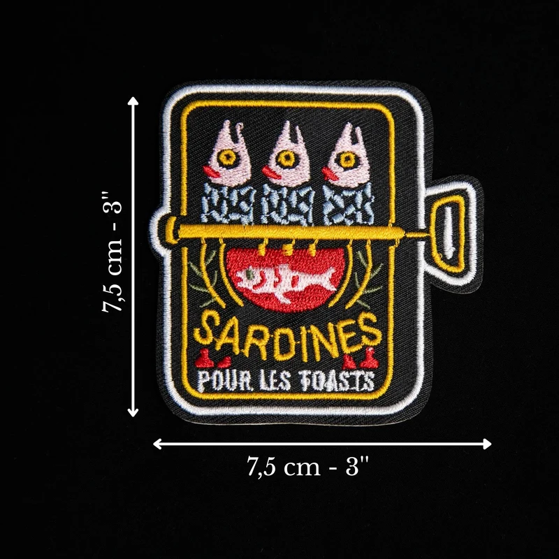 Écusson Brodé Thermocollant | Boîte de Sardines Vintage