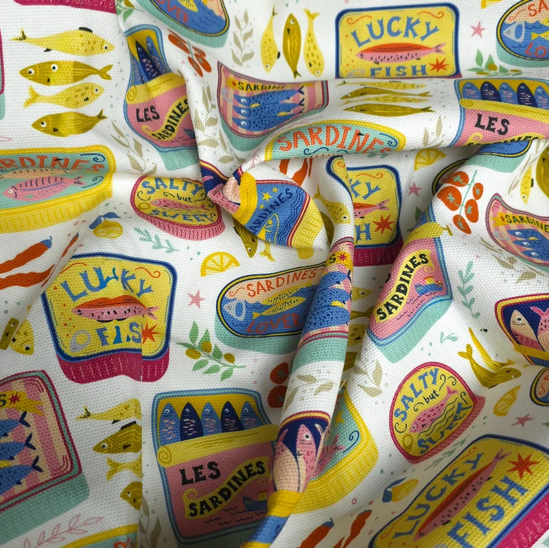 Canevas 100 % coton | Sardines méditerranéennes | Exclusivité Les Tissées
