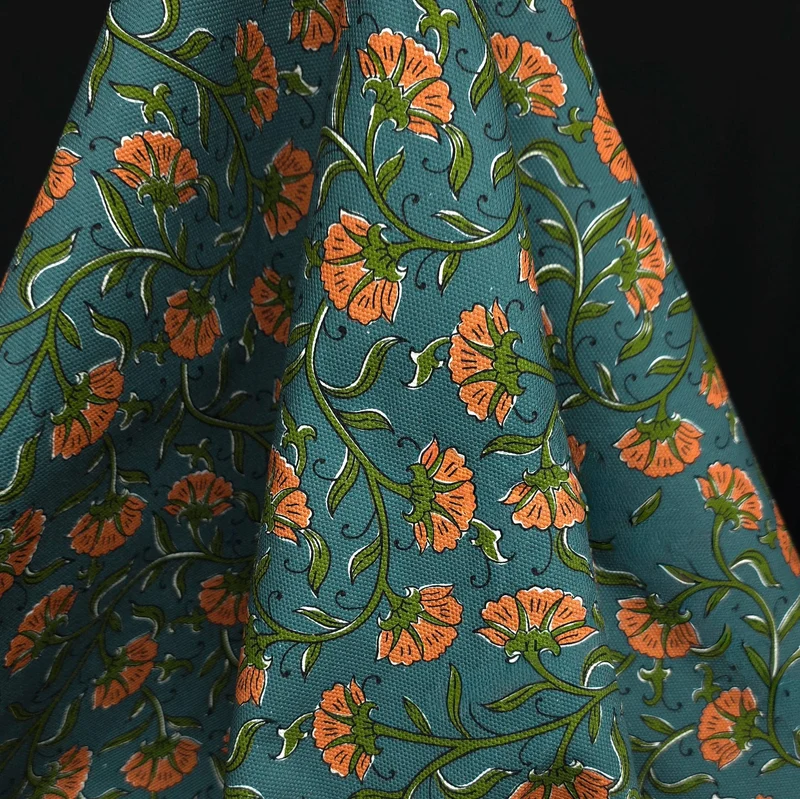 Canevas 100 % coton | Jardin Block Print | Exclusivité Les Tissées