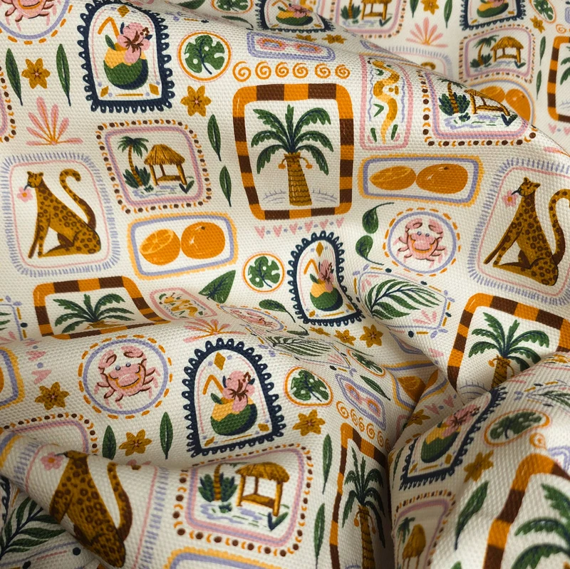 Canevas 100 % coton | Cartes postales tropicales | Exclusivité Les Tissées