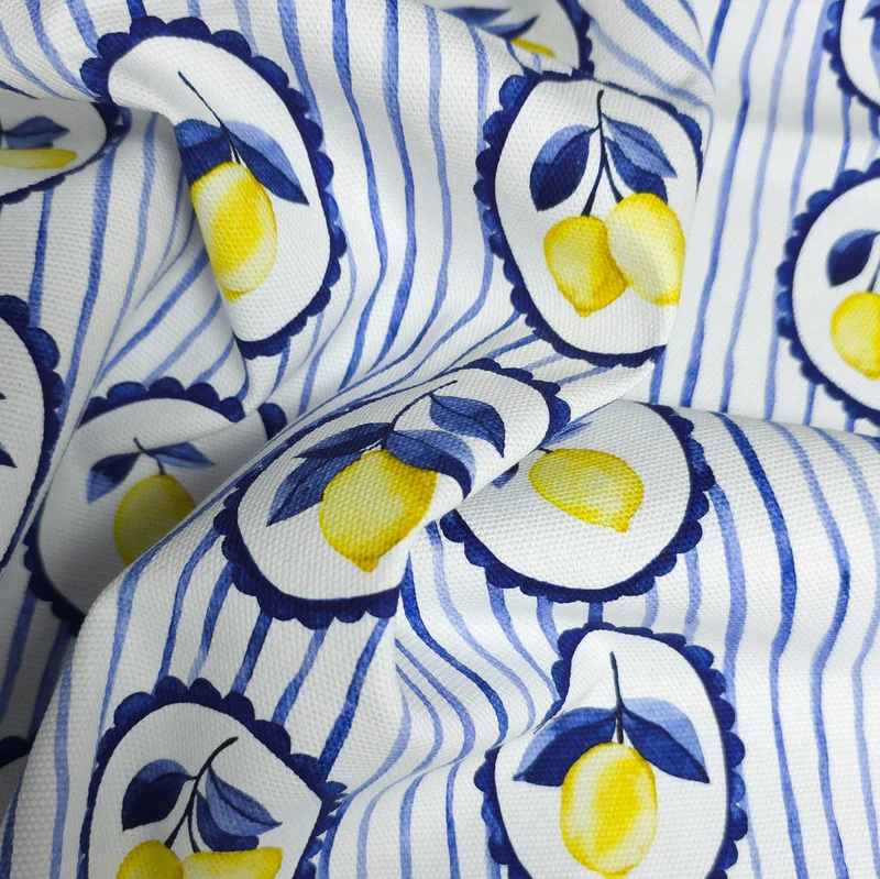 Canevas 100 % coton | Médaillons de citrons d'Amalfi | Exclusivité Les Tissées