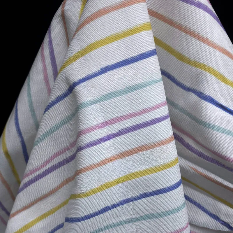 Canevas 100 % coton | Rayures côtières pastel | Multicolore | Exclusivité Les Tissées