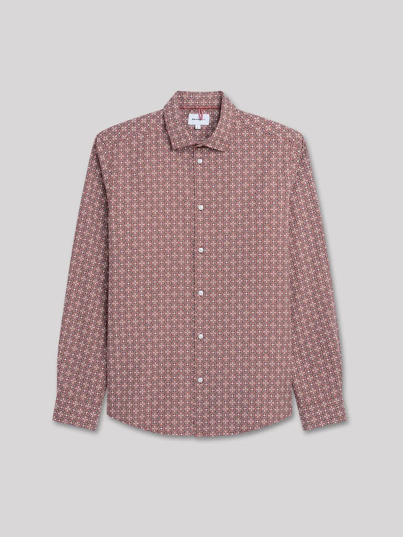 Chemise slim en twill géométrique