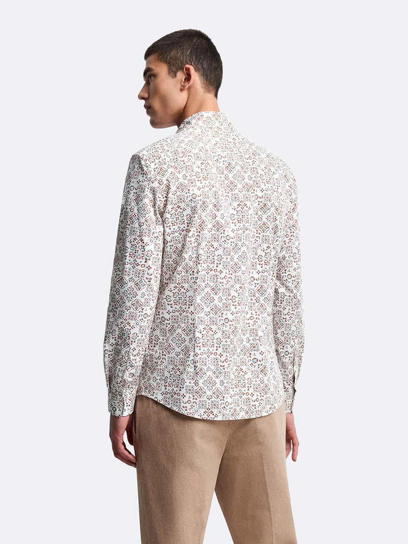 Chemise extra-slim stretch géométrique