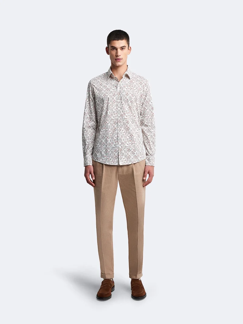 Chemise extra-slim stretch géométrique