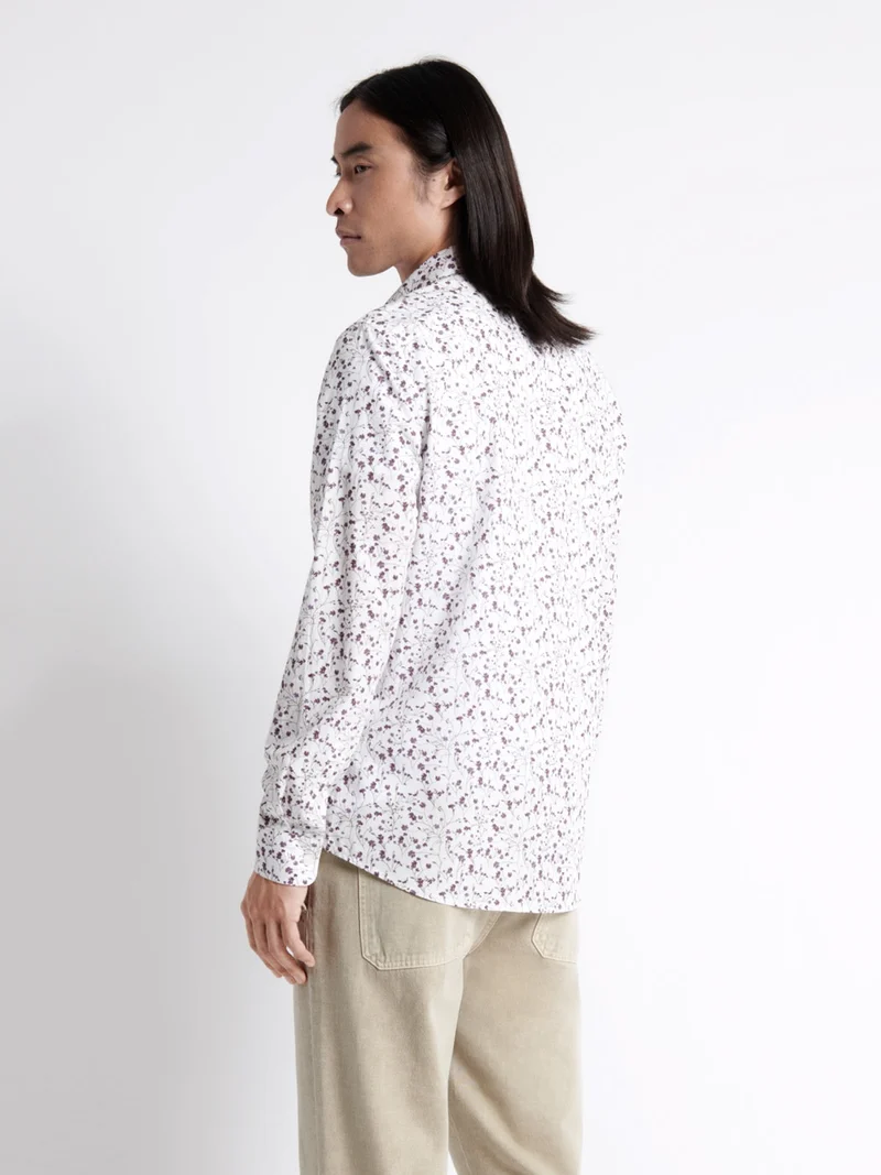 Chemise fleurie en popeline 100% coton