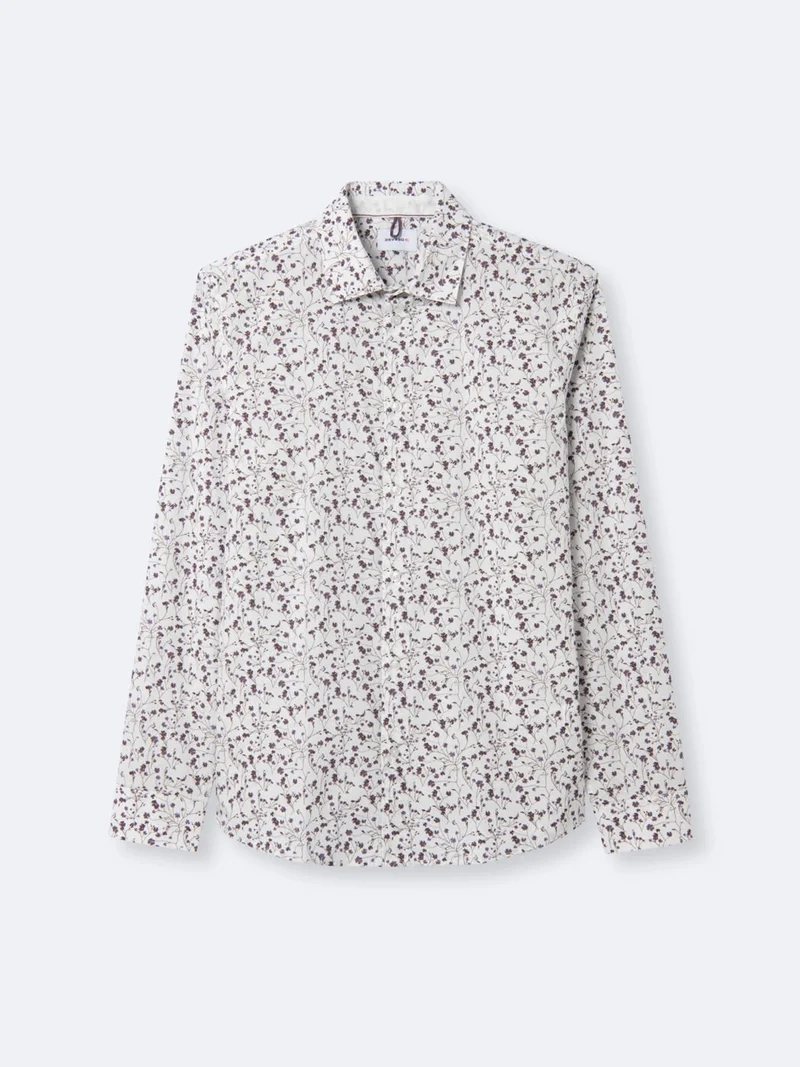 Chemise fleurie en popeline 100% coton
