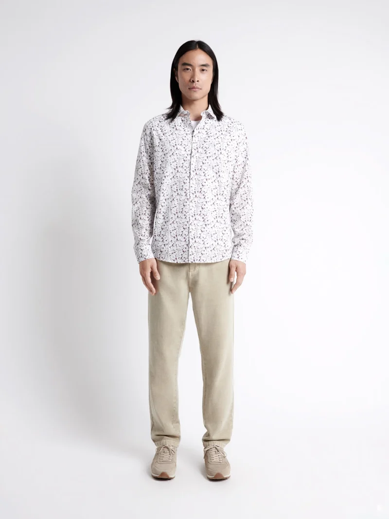 Chemise fleurie en popeline 100% coton