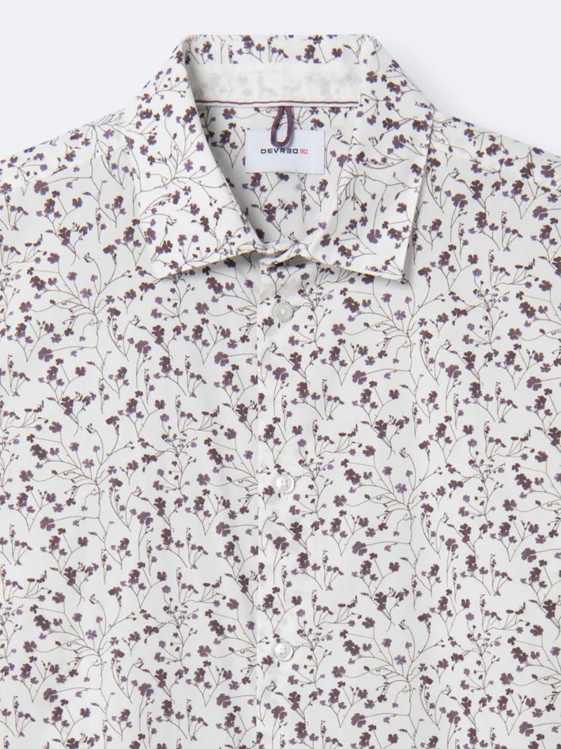 Chemise fleurie en popeline 100% coton