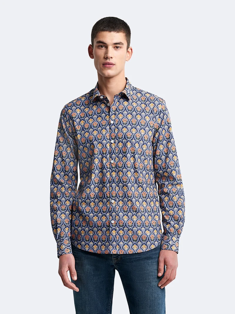 Chemise extra-slim stretch fleurie