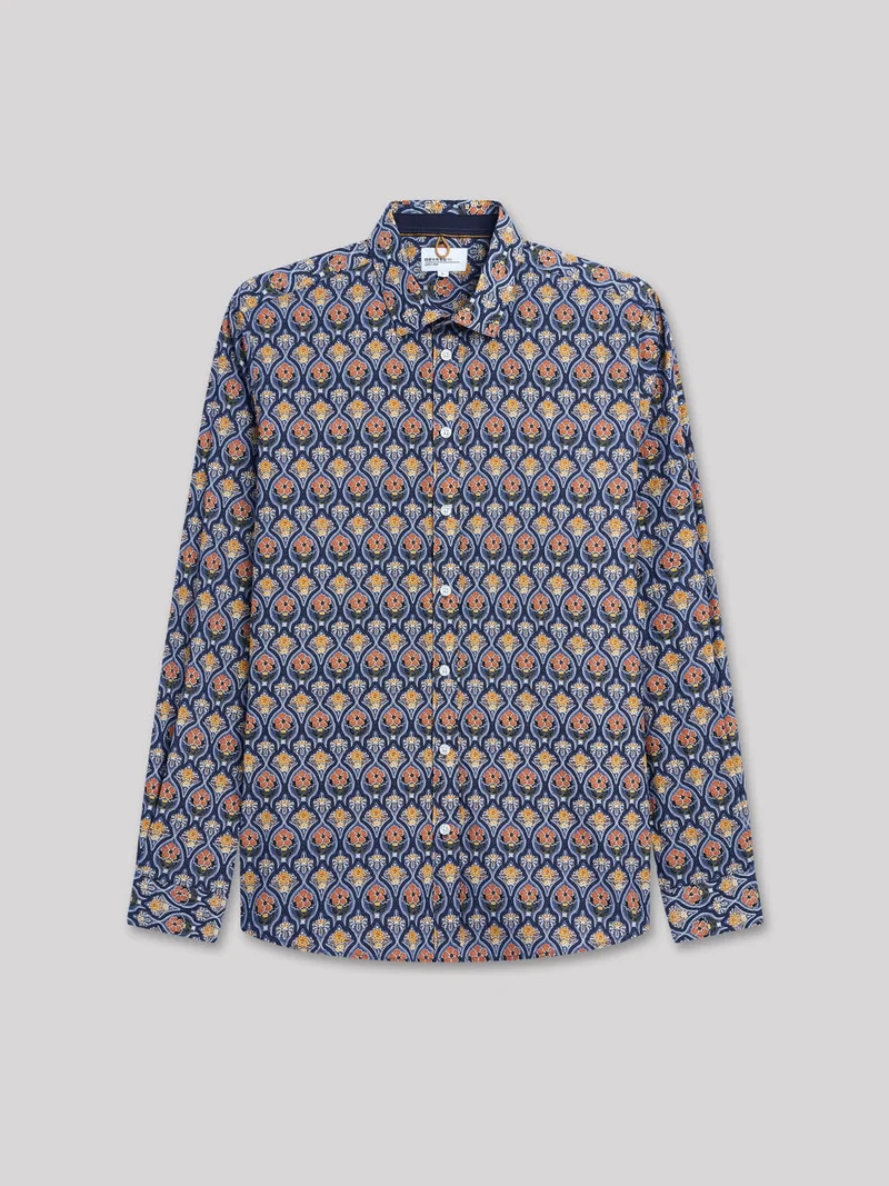 Chemise extra-slim stretch fleurie