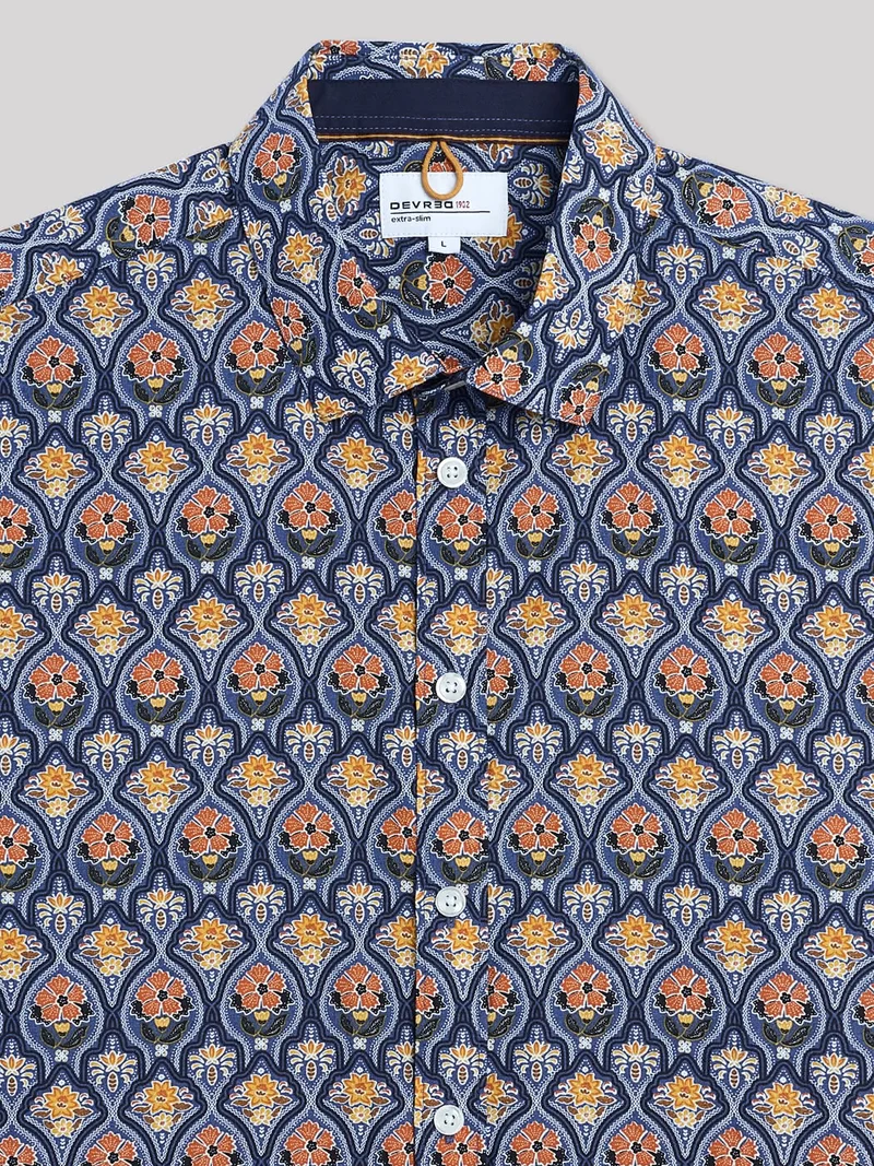Chemise extra-slim stretch fleurie