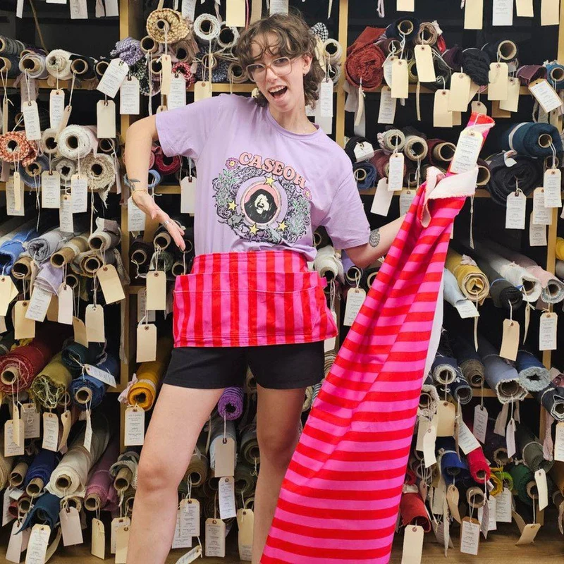Canevas 100 % coton | Rayures Cherry Pop | Rouge et rose | Exclusivité Les Tissées