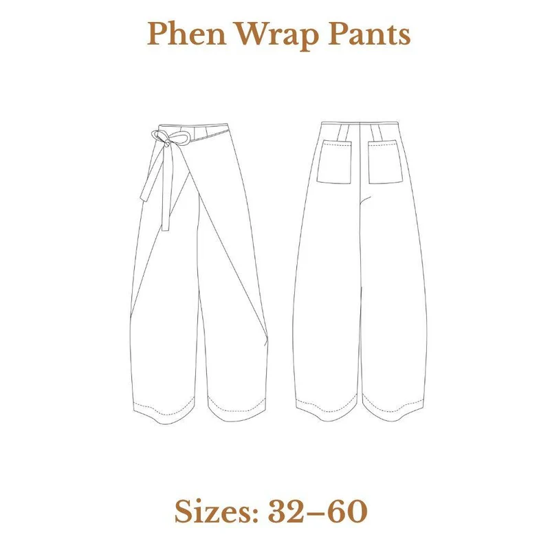 PATRON DE COUTURE PDF | Pantalon portefeuille Phen | Ready to Sew | TRILINGUE (FR / EN / ES)