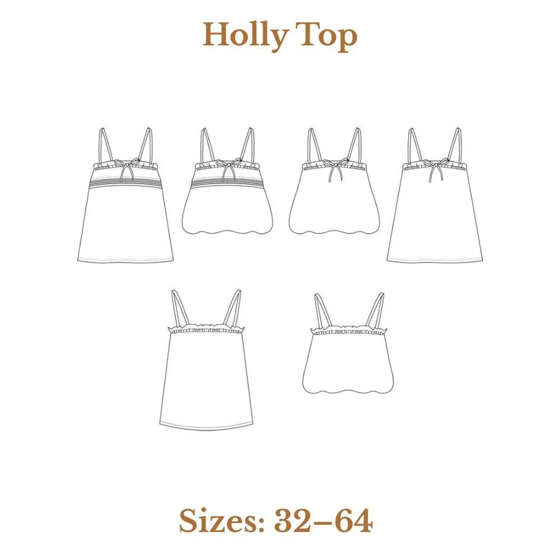 PATRON DE COUTURE PDF | Haut Holly | Ready to Sew | TRILINGUE (EN / FR / ES)