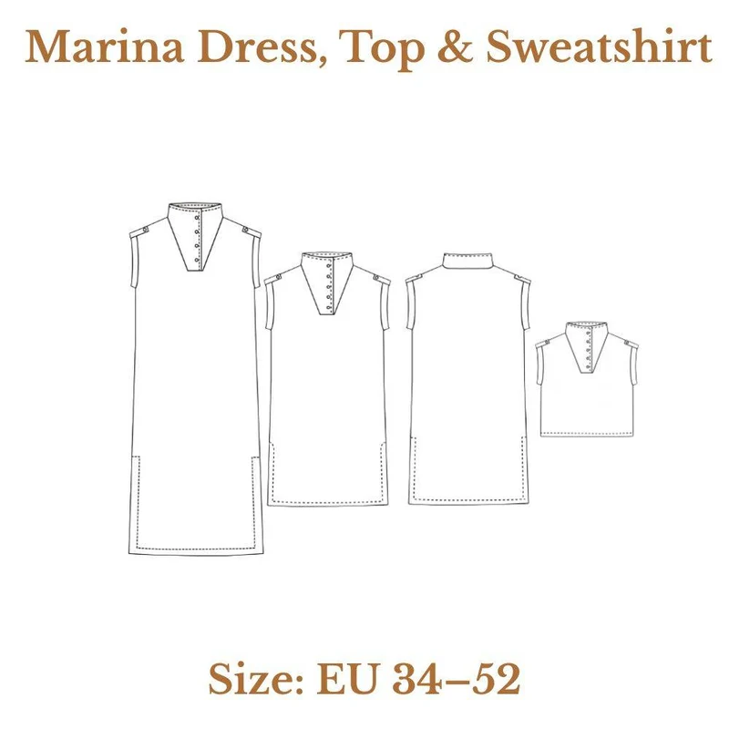 PATRON DE COUTURE PDF | Robe, haut et coton ouaté Marina | Dress Your Body | BILINGUE (FR/EN)
