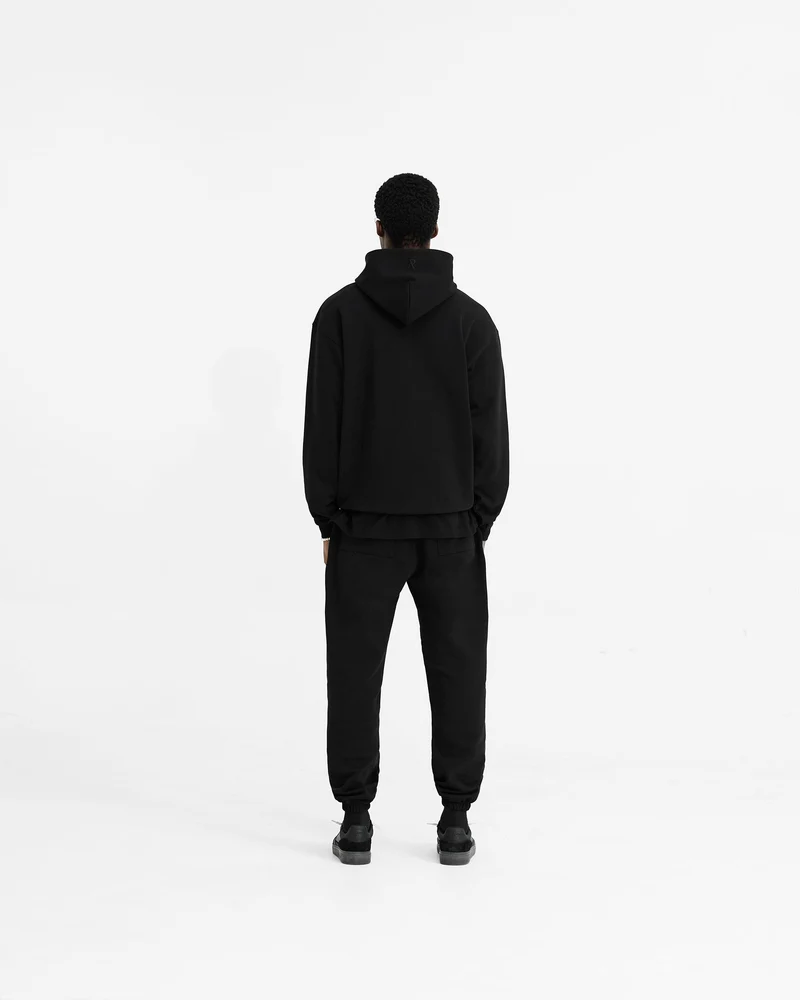 Initial Oversized Hoodie - Black