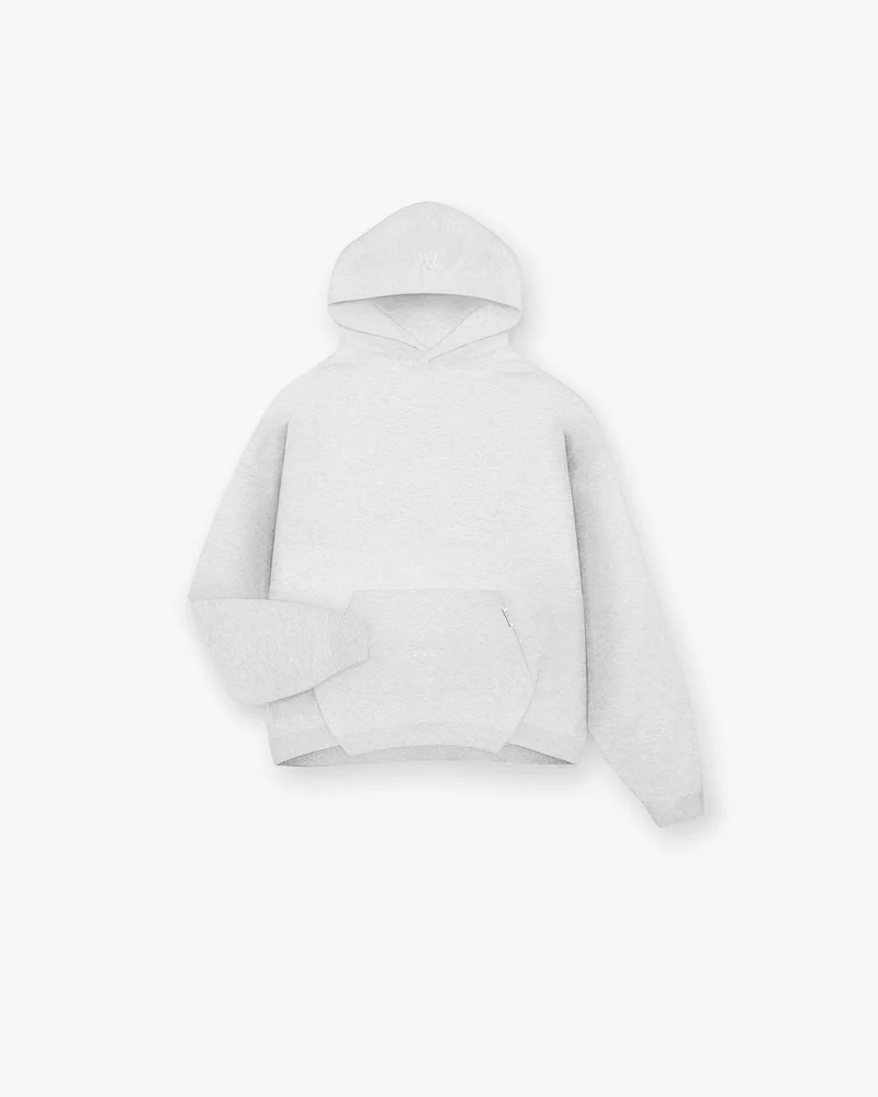 Initial Boxy Hoodie - Ice Grey Marl