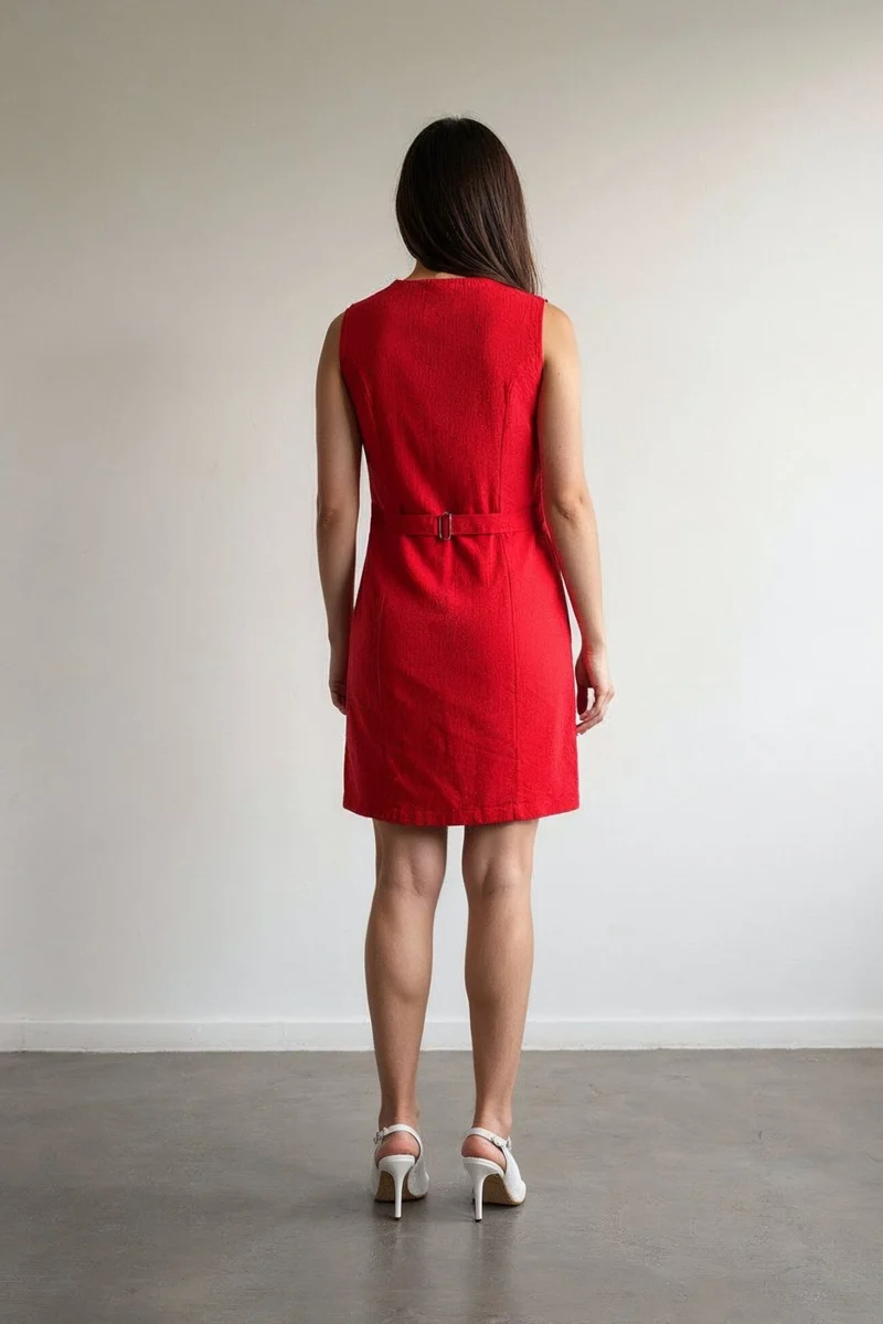 Mireyah|100% Cotton Front Button Open Mini Dress
