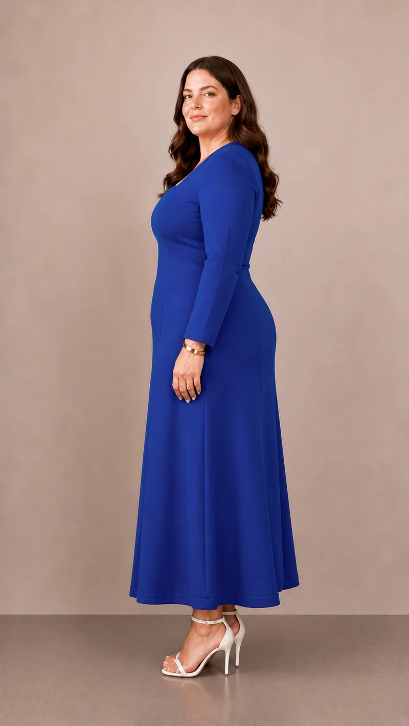 Millana|100% Tencel A-Line Dress With Square Neck