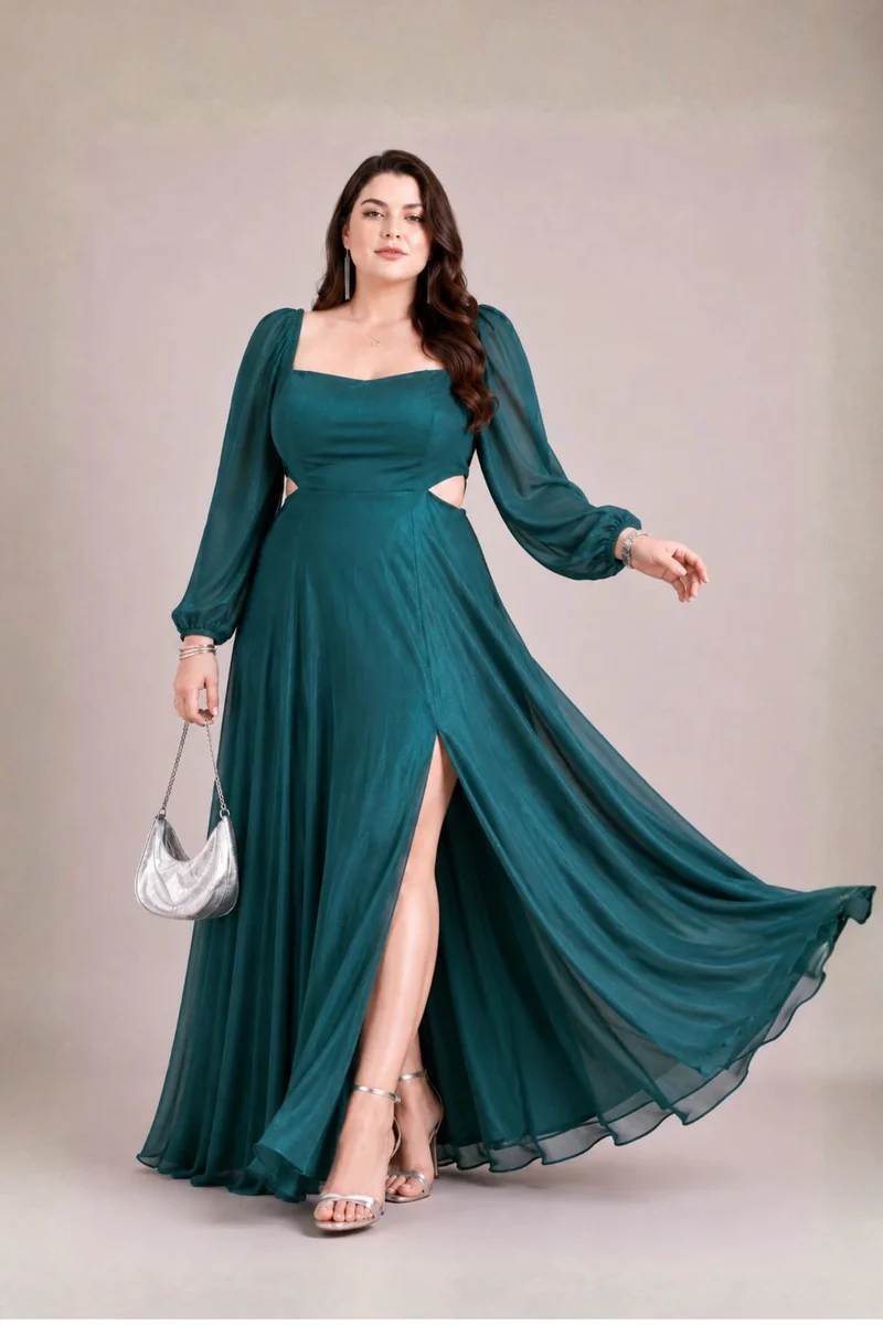 Soniie|100% Viscose Fit And Flare Dress With Cutouts