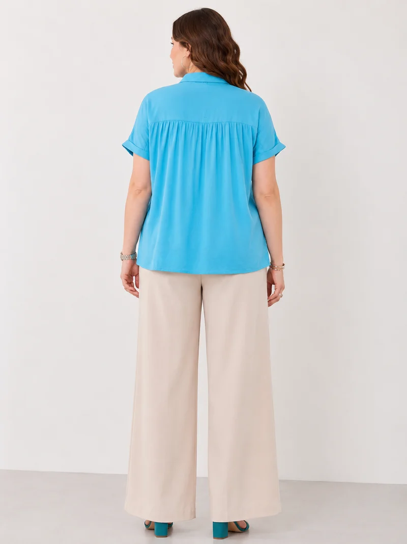 Elowia|100% Viscose Relaxed Fit Shirt