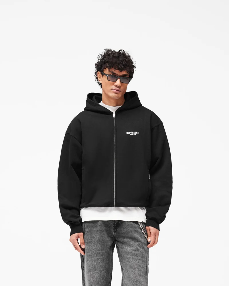 Represent Owners Club Zip Hoodie - Black