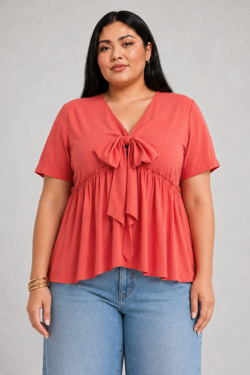 Zorina|100% Viscose Peplum Top