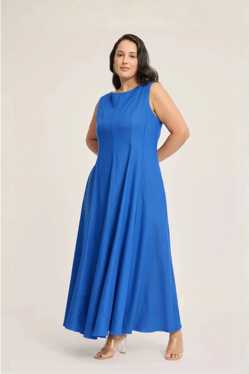 Zenaida|100% Viscose Fit & Flared Maxi Dress