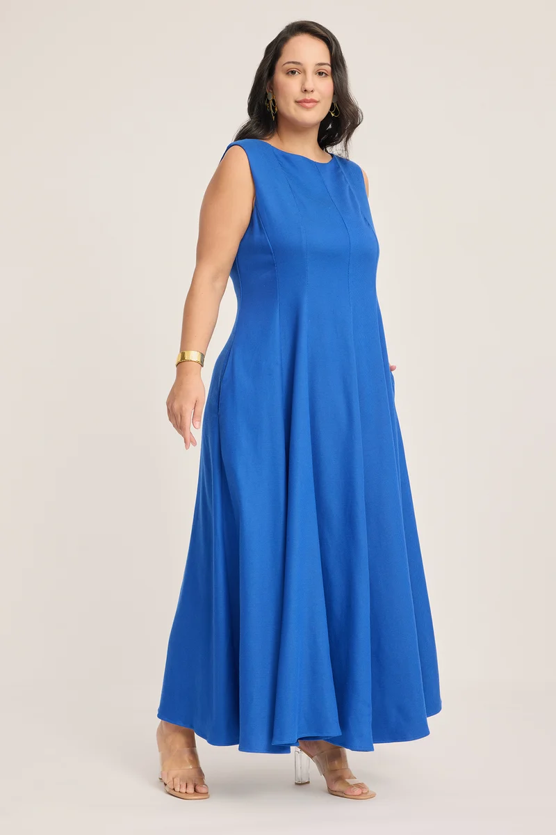Zenaida|100% Viscose Fit & Flared Maxi Dress