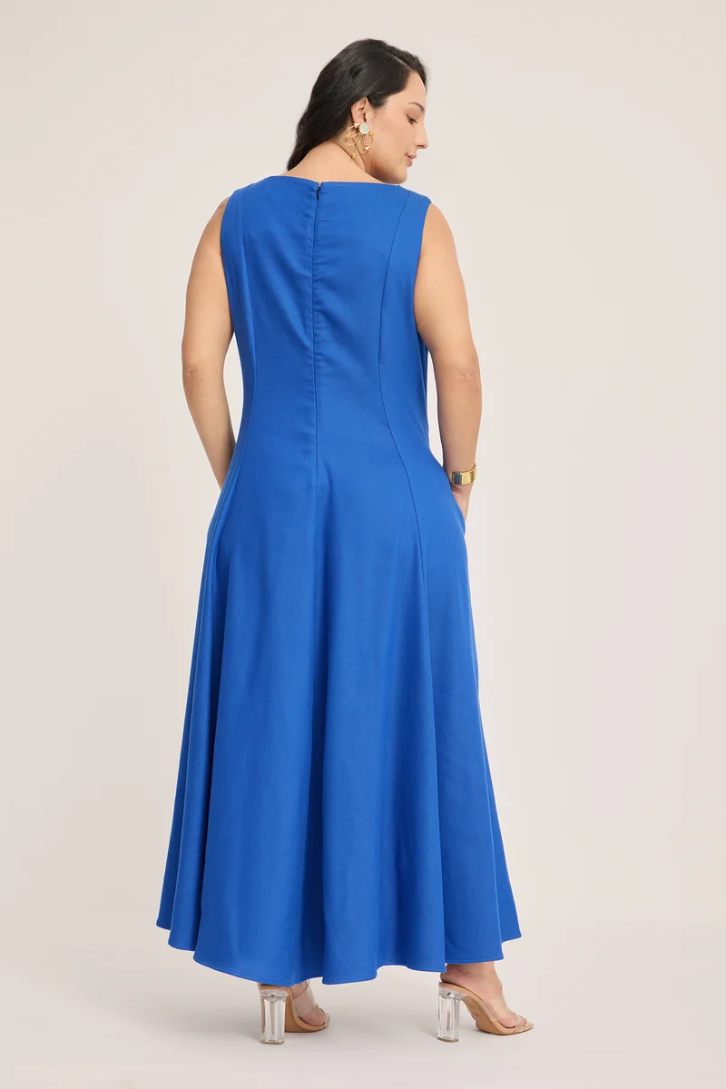Zenaida|100% Viscose Fit & Flared Maxi Dress