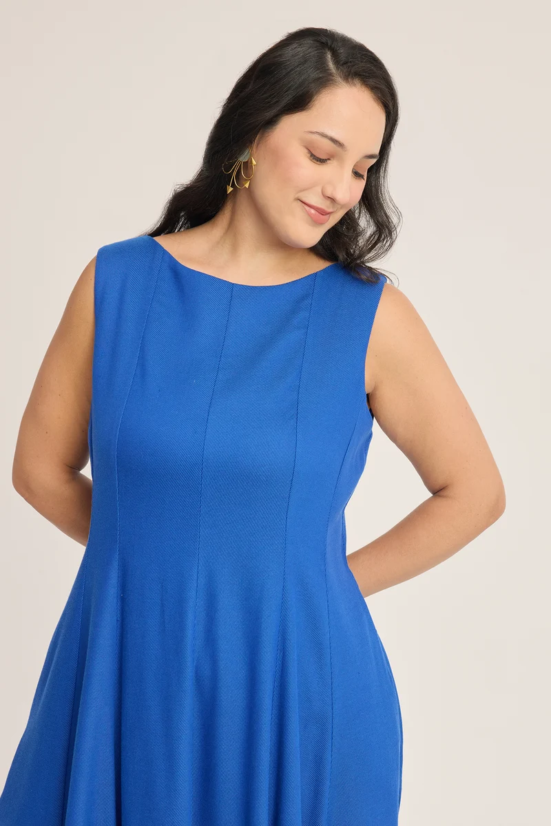 Zenaida|100% Viscose Fit & Flared Maxi Dress