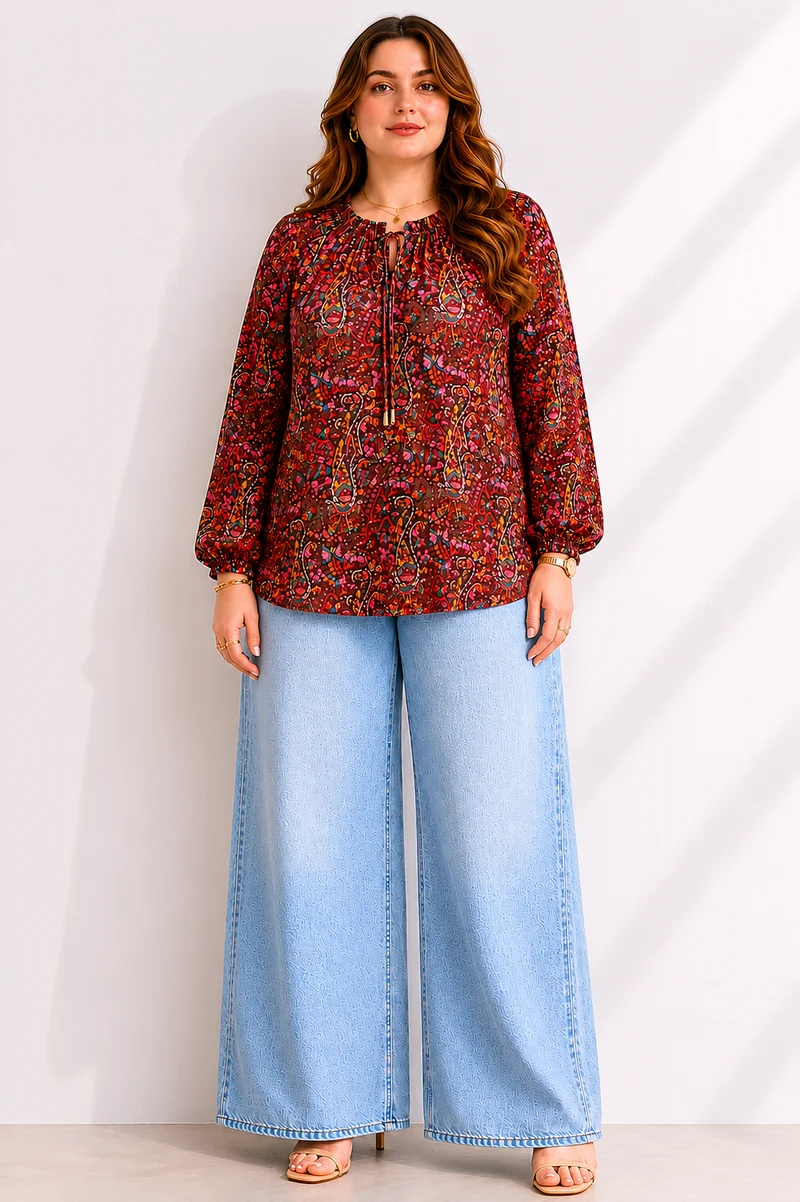 Elowyn|100% Viscose Top With Raglan Sleeves