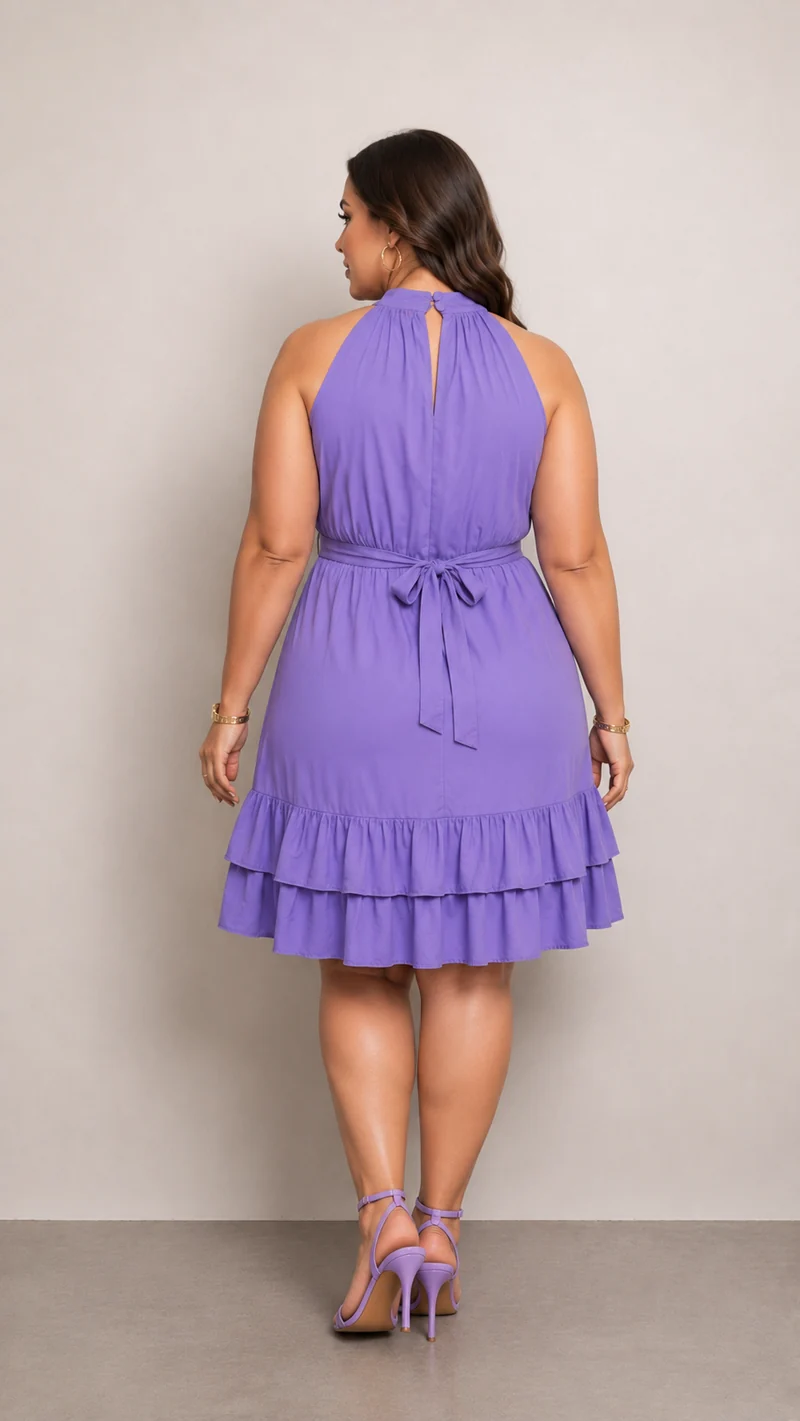 Cressida|100% Viscose Halter Mini Dress