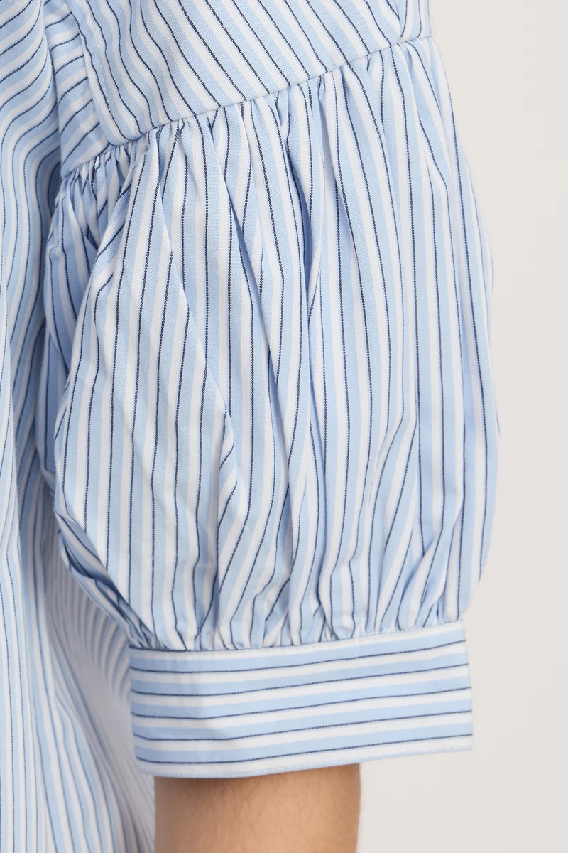 Junu|100% Cotton Stripped Boxy Top