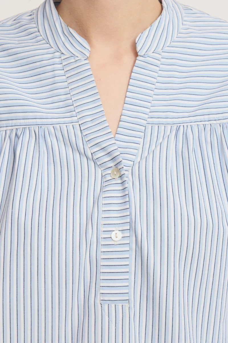 Junu|100% Cotton Stripped Boxy Top