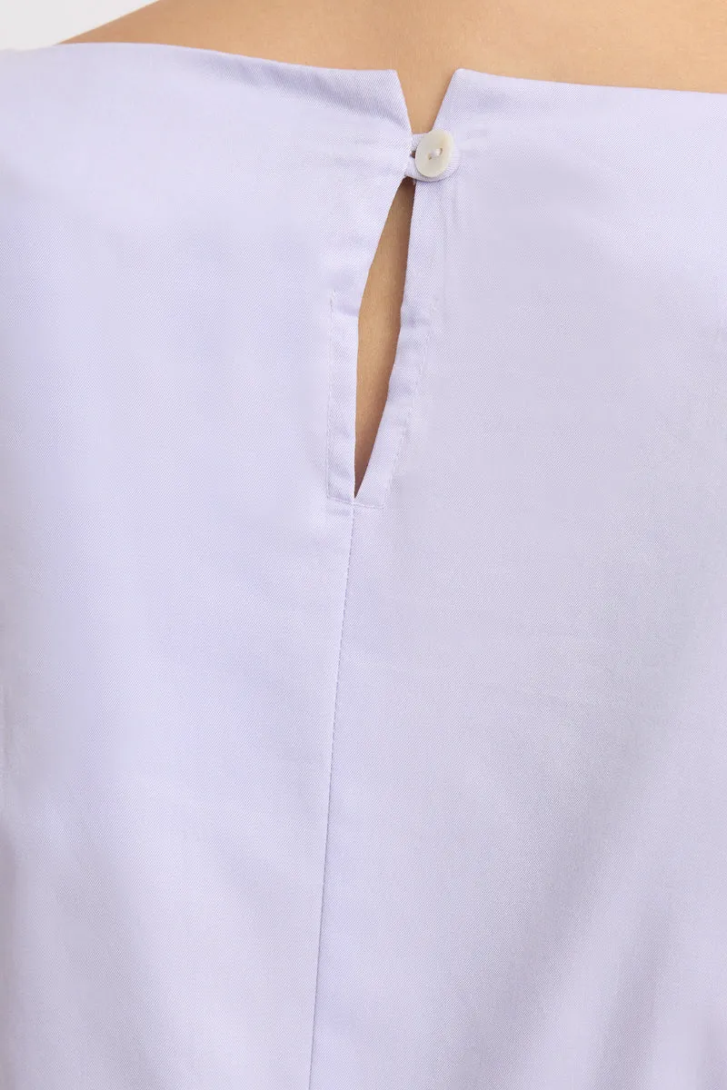 Hanu|100% Cotton Boat Neck Midi Dress
